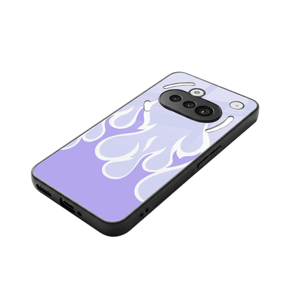 Y2K Retro Purple Flames stylish phone case for nothing phone 3a | glossy glass and slim fit