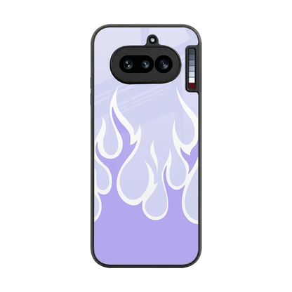 Y2K Retro Purple Flames back phone cover | glass case for nothing phone 4a