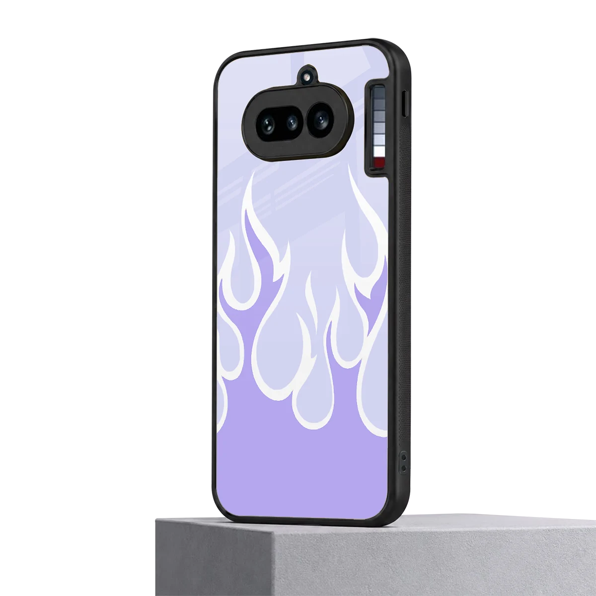 Y2K Retro Purple Flames nothing phone 4a mobile cover | shockproof glass phone case