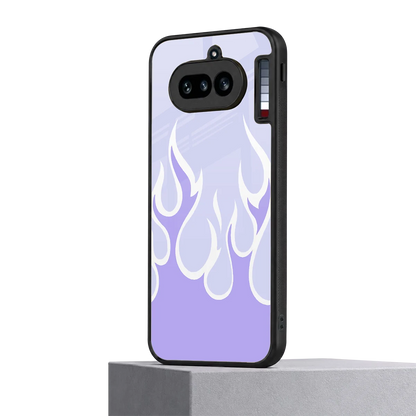 Y2K Retro Purple Flames nothing phone 4a mobile cover | shockproof glass phone case
