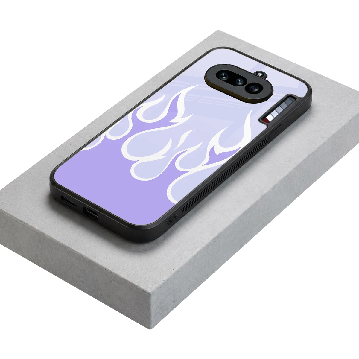 Y2K Retro Purple Flames stylish phone case for nothing phone 4a | glossy glass and slim fit