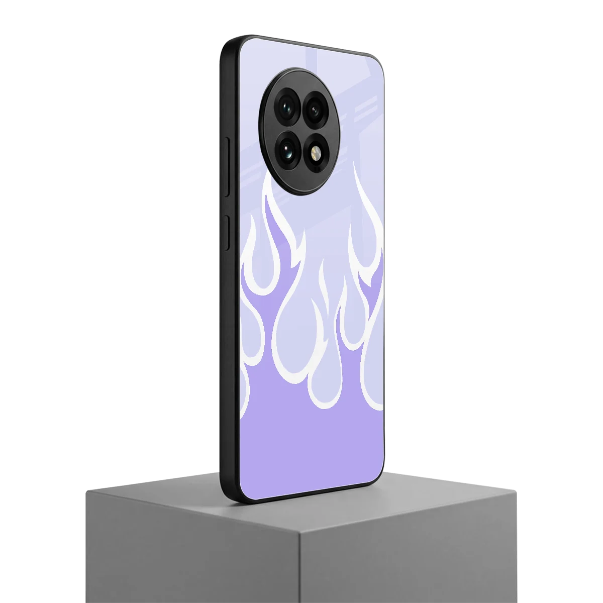 Y2K Retro Purple Flames oneplus 13r mobile cover | shockproof glass phone case