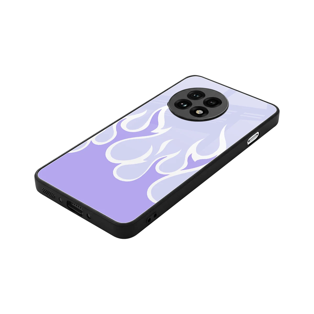 Y2K Retro Purple Flames stylish phone case for oneplus 13r | glossy glass and slim fit