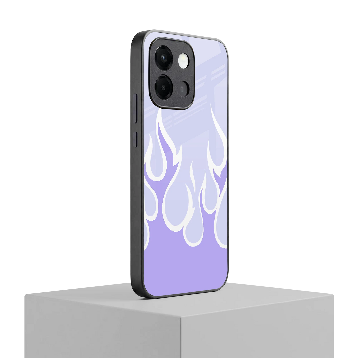 Y2K Retro Purple Flames oneplus 13s mobile cover | shockproof glass phone case