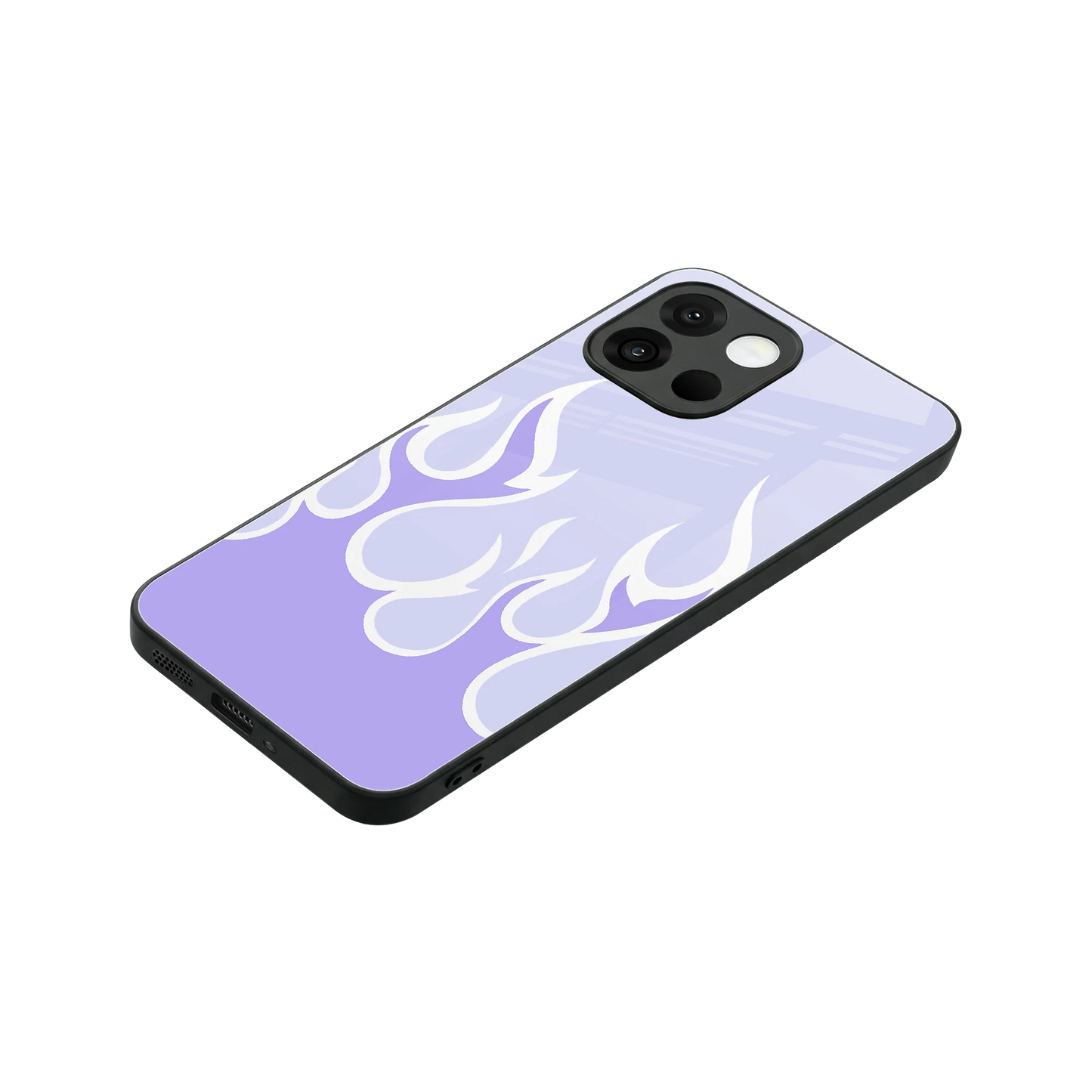 Y2K Retro Purple Flames stylish phone case for oneplus 13s | glossy glass and slim fit