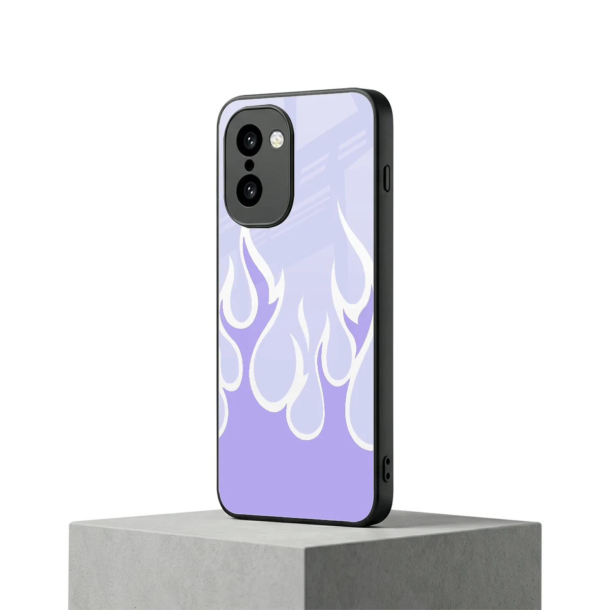 Y2K Retro Purple Flames oneplus 15r mobile cover | shockproof glass phone case
