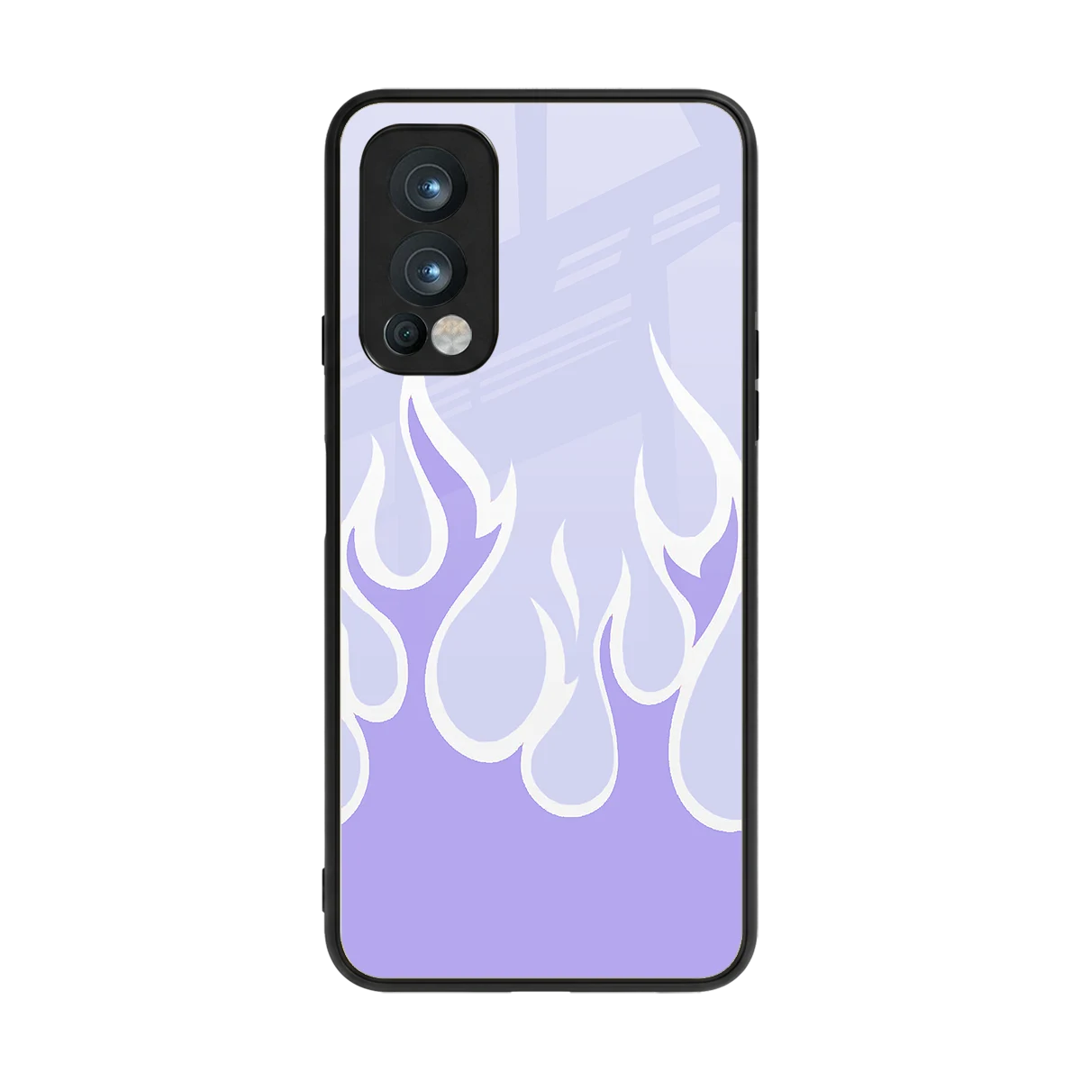 Y2K Retro Purple Flames back phone cover | glass case for oneplus nord 2