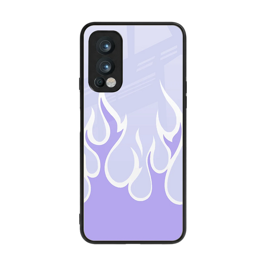 Y2K Retro Purple Flames back phone cover | glass case for oneplus nord 2