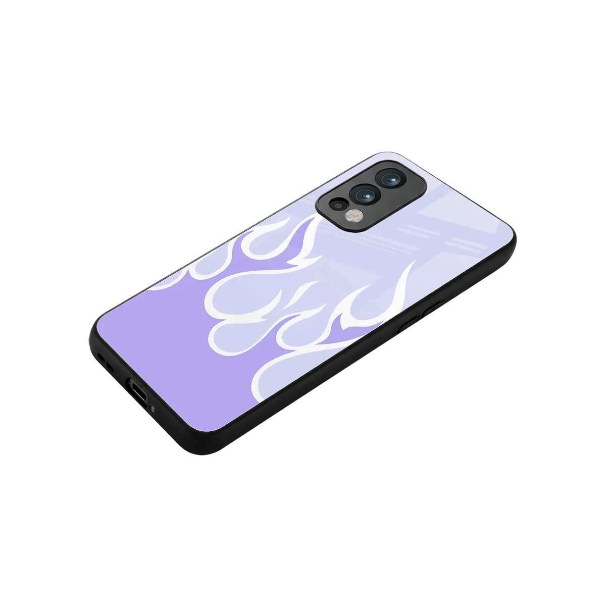 Y2K Retro Purple Flames stylish phone case for oneplus nord 2 | glossy glass and slim fit