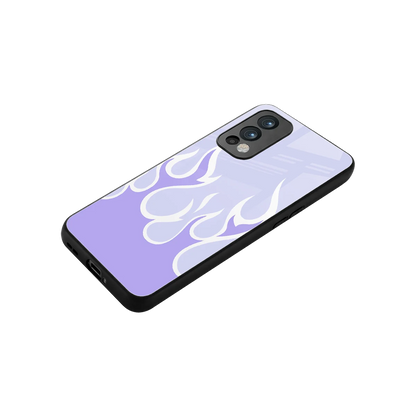 Y2K Retro Purple Flames stylish phone case for oneplus nord 2 | glossy glass and slim fit