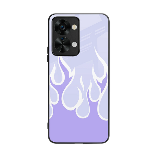 Y2K Retro Purple Flames back phone cover | glass case for oneplus nord 2t