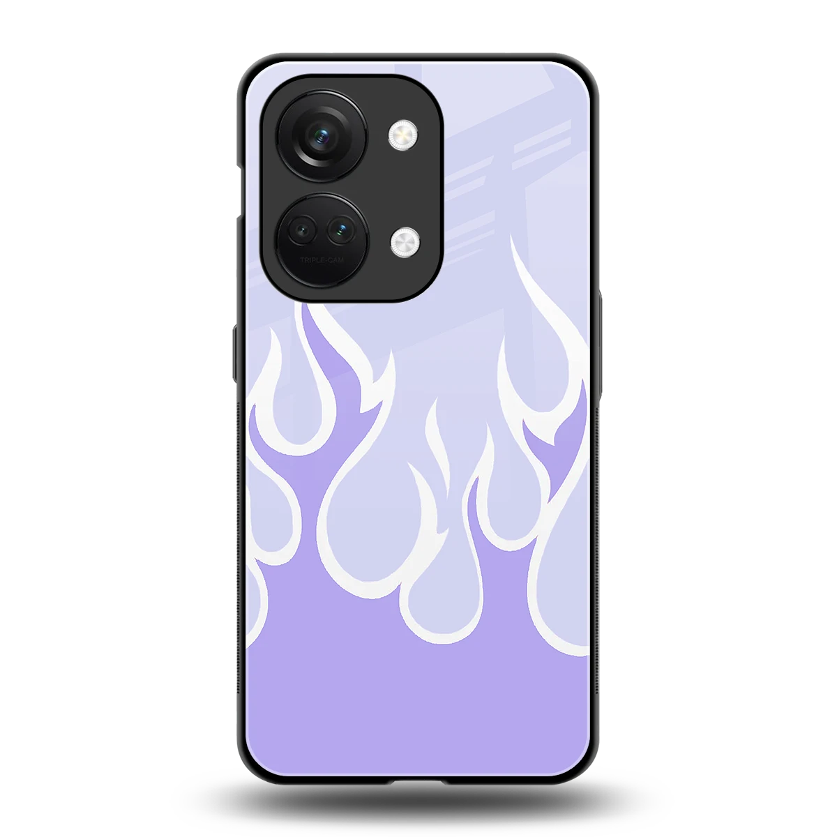 Y2K Retro Purple Flames back phone cover | glass case for oneplus nord 3