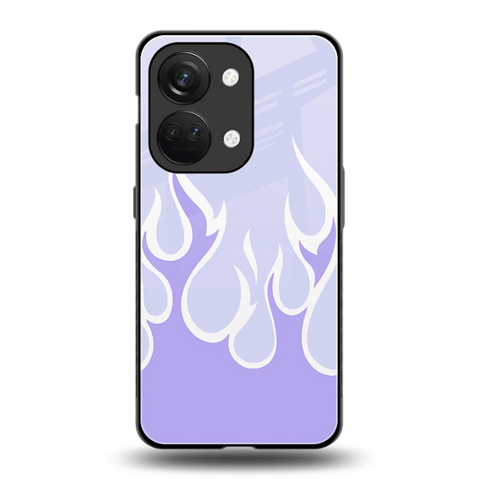 Y2K Retro Purple Flames back phone cover | glass case for oneplus nord 3