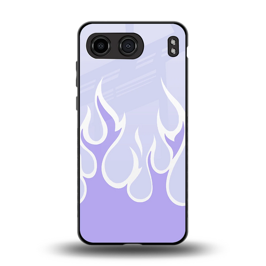 Y2K Retro Purple Flames back phone cover | glass case for oneplus nord 4