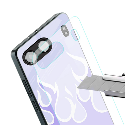 Y2K Retro Purple Flames stylish phone case for oneplus nord 4 | glossy glass and slim fit