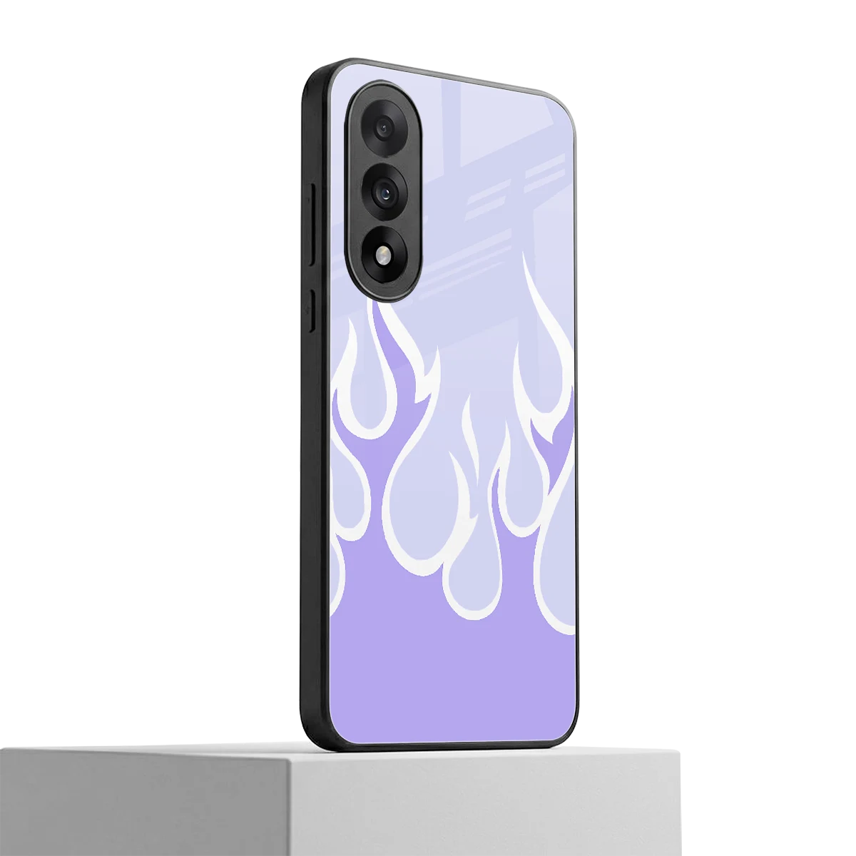 Y2K Retro Purple Flames oneplus nord 5 mobile cover | shockproof glass phone case