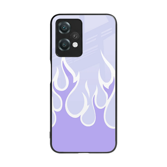 Y2K Retro Purple Flames back phone cover | glass case for oneplus nord ce 2 lite