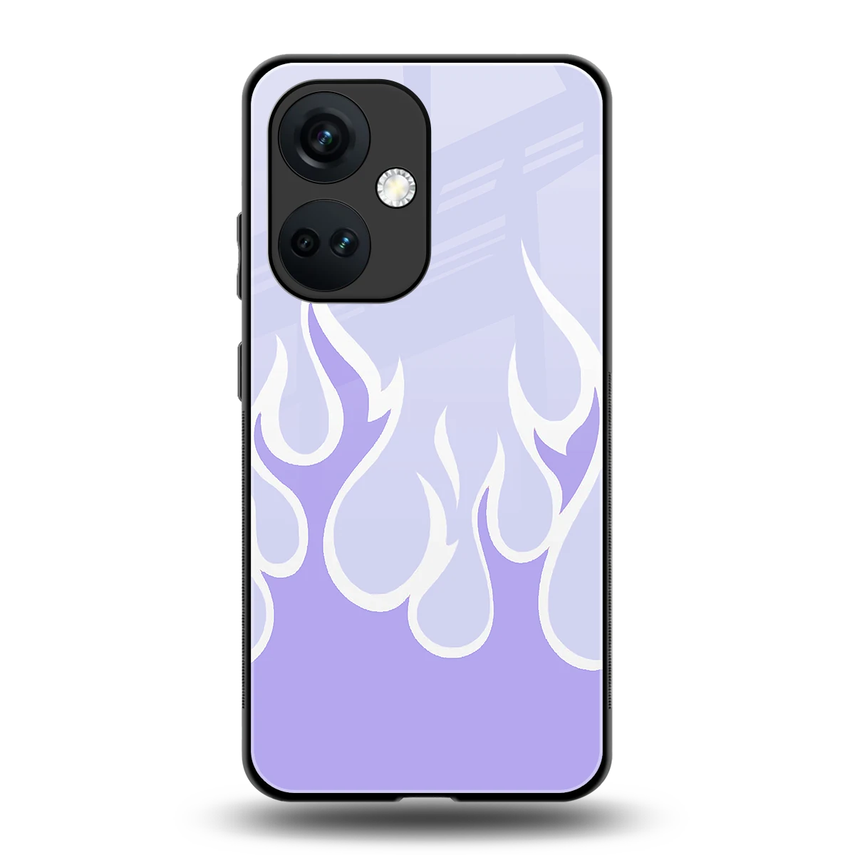 Y2K Retro Purple Flames back phone cover | glass case for oneplus nord ce 3