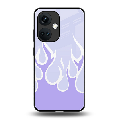 Y2K Retro Purple Flames back phone cover | glass case for oneplus nord ce 3