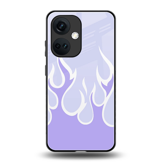 Y2K Retro Purple Flames back phone cover | glass case for oneplus nord ce 3