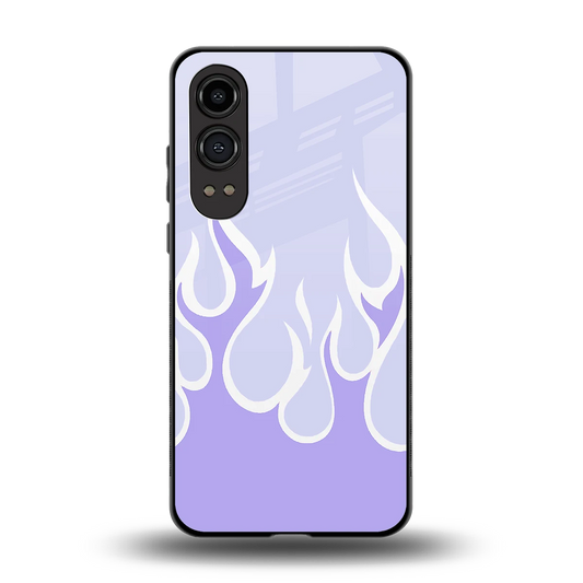 Y2K Retro Purple Flames back phone cover | glass case for oneplus nord ce 4 lite