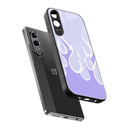 Y2K Retro Purple Flames sleek oneplus nord ce 4 lite cover with tempered glass back and TPU edges