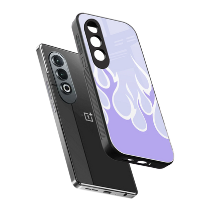 Y2K Retro Purple Flames sleek oneplus nord ce 4 cover with tempered glass back and TPU edges