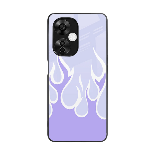 Y2K Retro Purple Flames back phone cover | glass case for oneplus nord ce 3 lite
