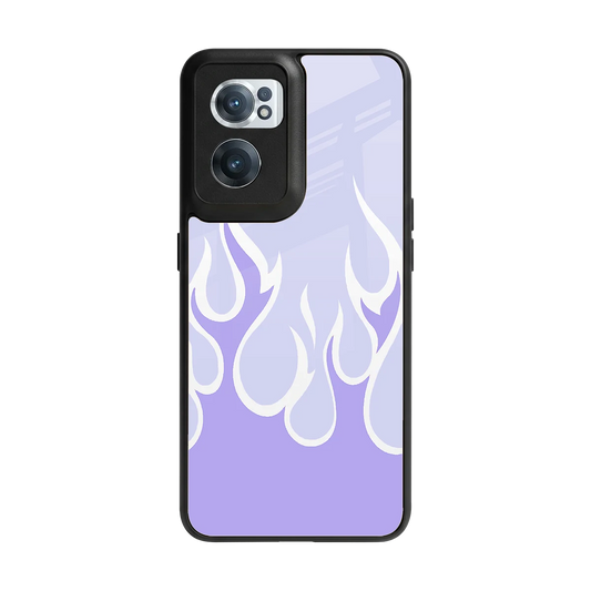 Y2K Retro Purple Flames back phone cover | glass case for oneplus nord ce 2
