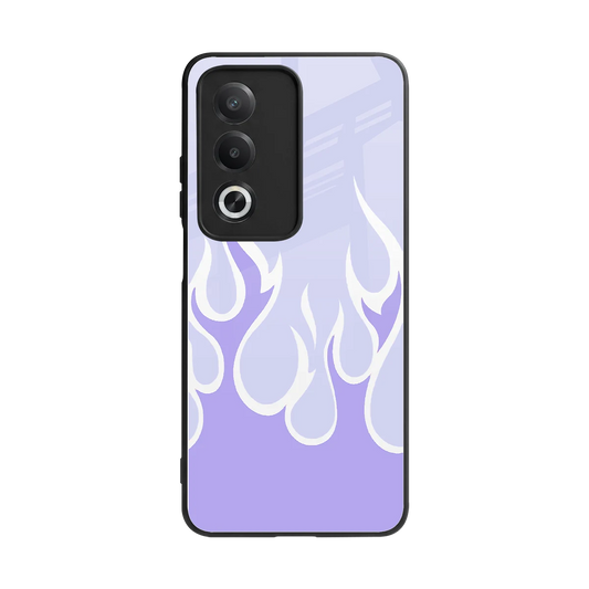 Y2K Retro Purple Flames back phone cover | glass case for oppo a3 pro