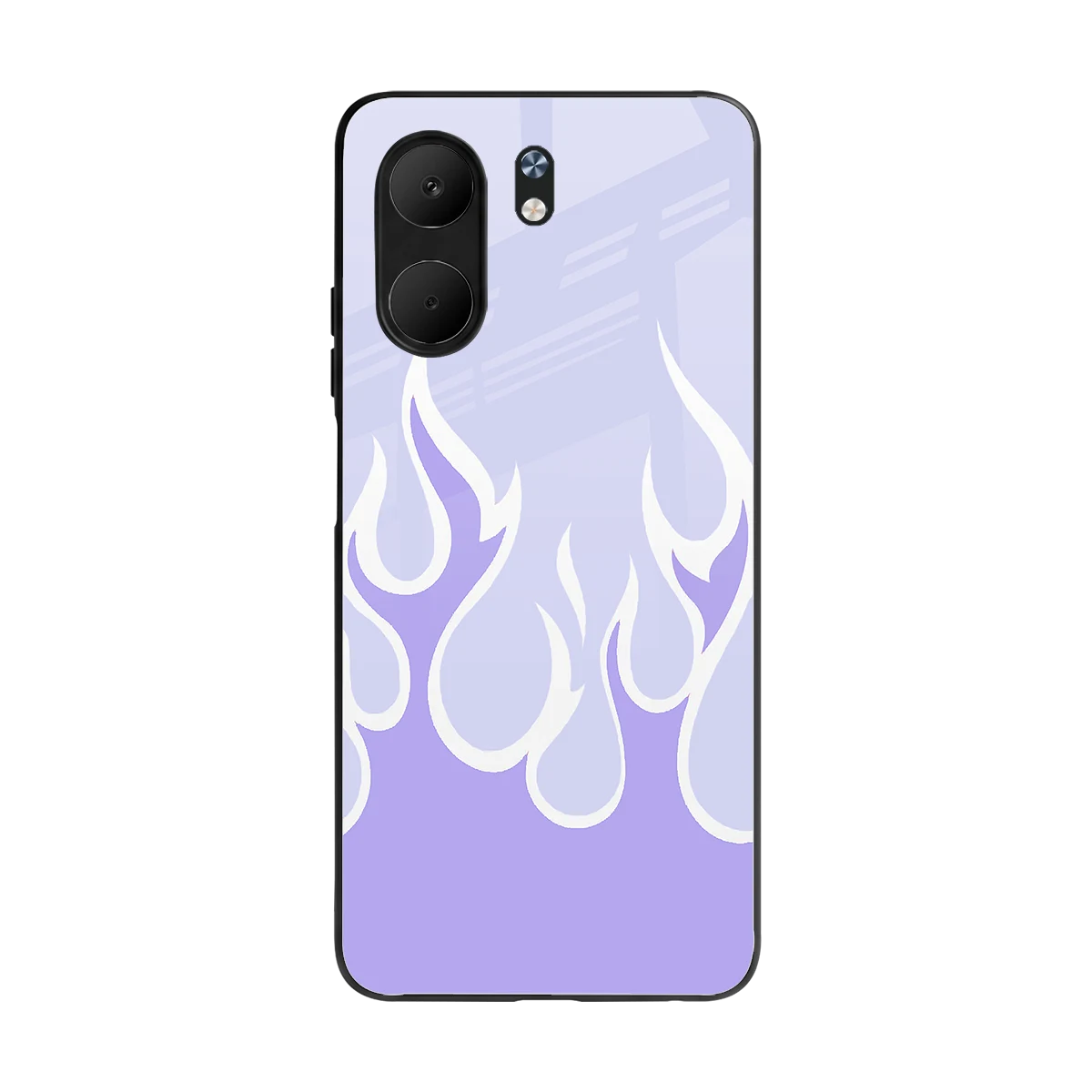 Y2K Retro Purple Flames back phone cover | glass case for oppo a5x 5g