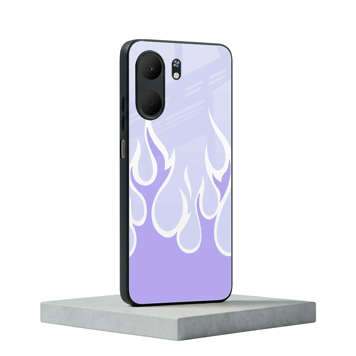 Y2K Retro Purple Flames oppo a5x 5g mobile cover | shockproof glass phone case
