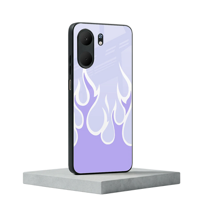 Y2K Retro Purple Flames oppo a5x 5g mobile cover | shockproof glass phone case