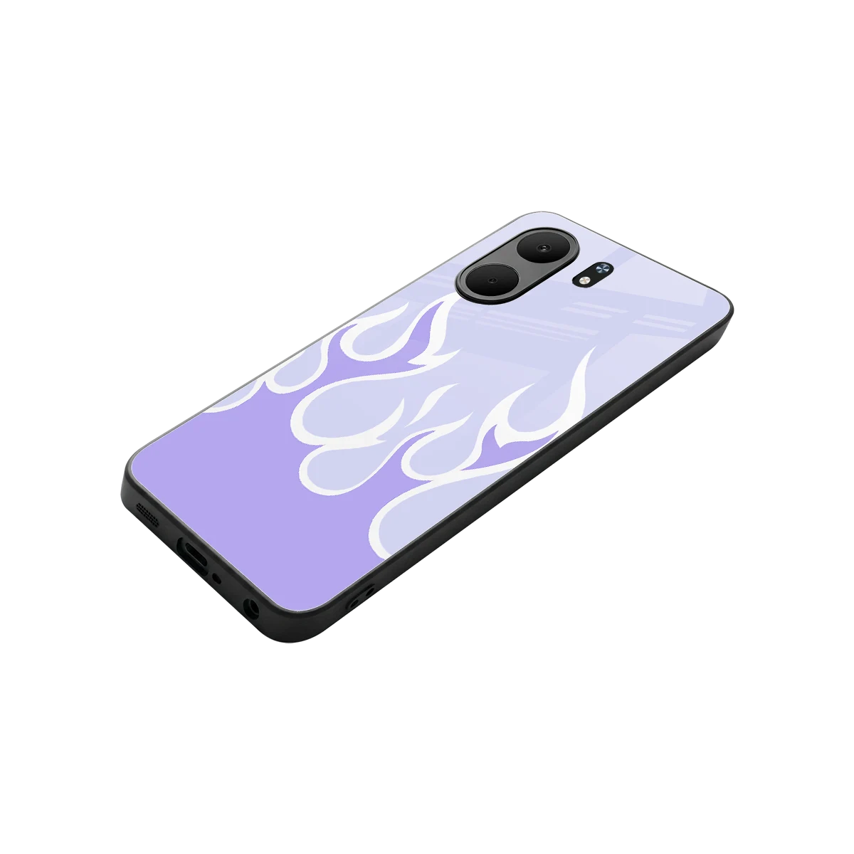 Y2K Retro Purple Flames stylish phone case for oppo a5x 5g | glossy glass and slim fit