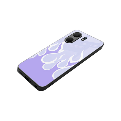 Y2K Retro Purple Flames stylish phone case for oppo a5x 5g | glossy glass and slim fit