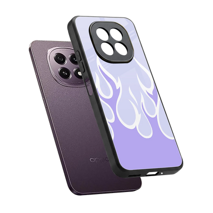 Y2K Retro Purple Flames sleek oppo f29 5g cover with tempered glass back and TPU edges