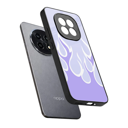 Y2K Retro Purple Flames sleek oppo f29 pro 5g cover with tempered glass back and TPU edges