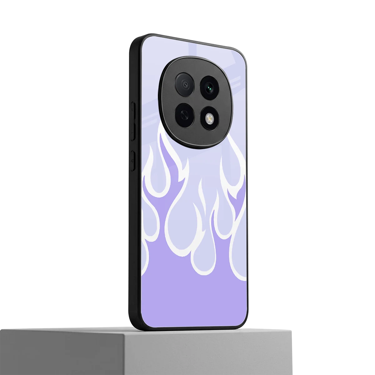 Y2K Retro Purple Flames oppo f29 pro 5g mobile cover | shockproof glass phone case
