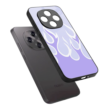 Y2K Retro Purple Flames sleek oppo f31 pro 5g cover with tempered glass back and TPU edges