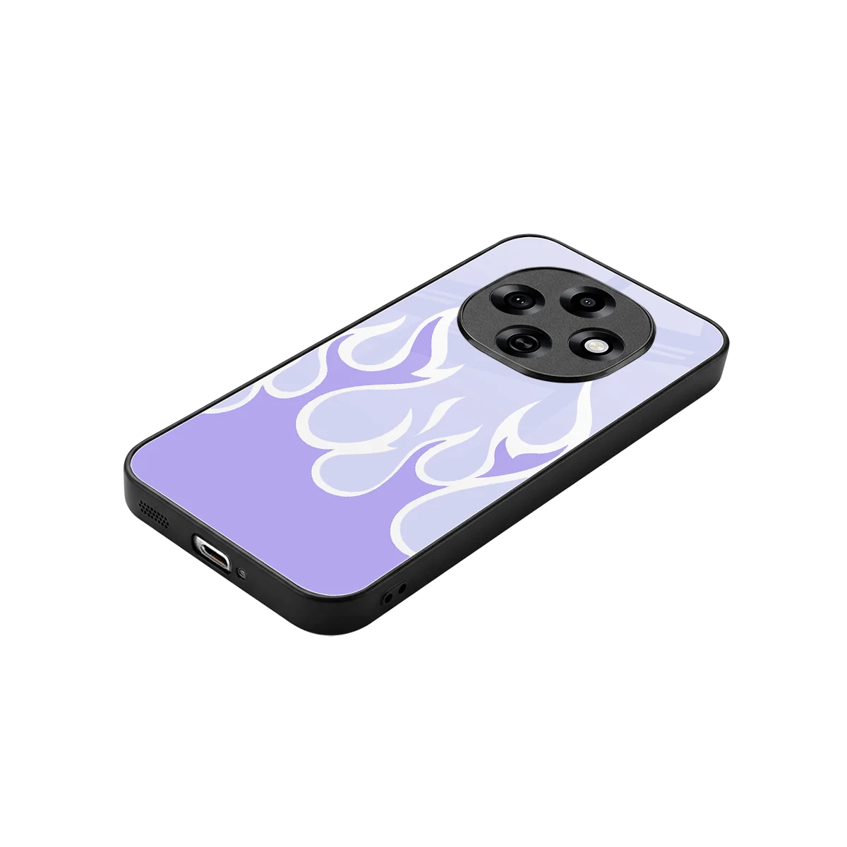 Y2K Retro Purple Flames stylish phone case for oppo f31 pro 5g | glossy glass and slim fit
