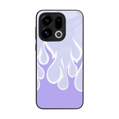Y2K Retro Purple Flames back phone cover | glass case for oppo find x9