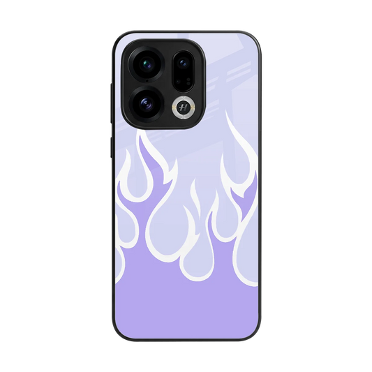 Y2K Retro Purple Flames back phone cover | glass case for oppo find x9