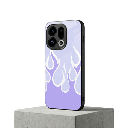 Y2K Retro Purple Flames oppo find x9 mobile cover | shockproof glass phone case