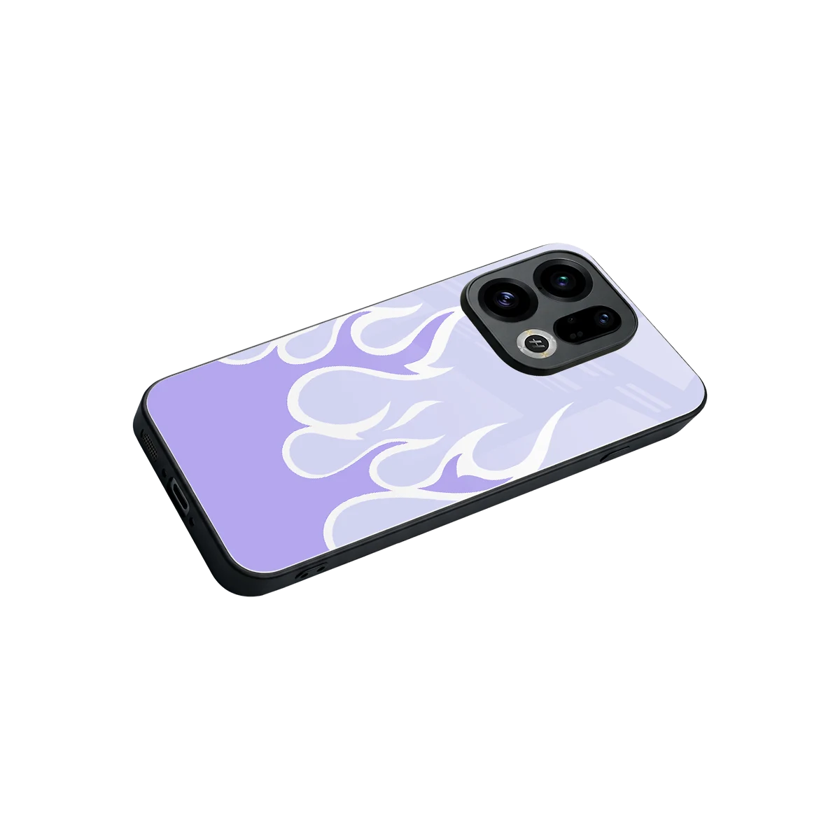 Y2K Retro Purple Flames stylish phone case for oppo find x9 | glossy glass and slim fit