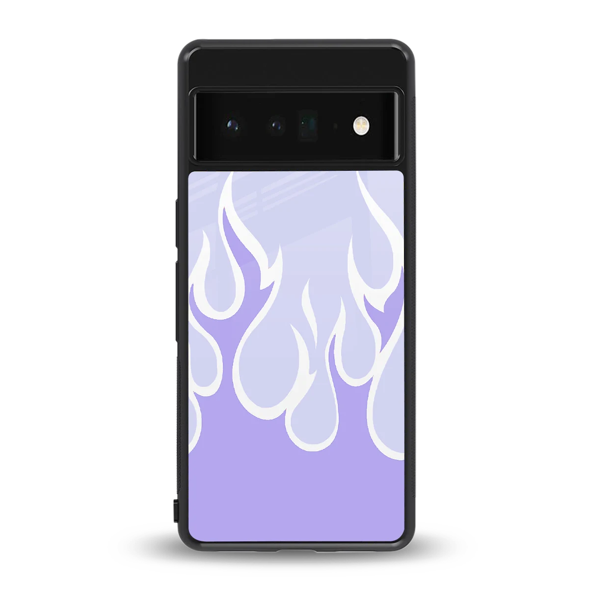 Y2K Retro Purple Flames back phone cover | glass case for google pixel 6 pro