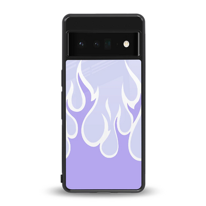 Y2K Retro Purple Flames back phone cover | glass case for google pixel 6 pro