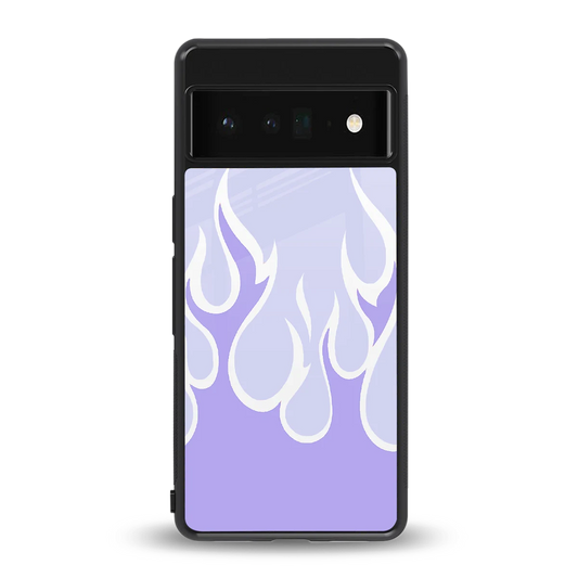 Y2K Retro Purple Flames back phone cover | glass case for google pixel 6 pro