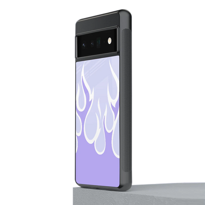Y2K Retro Purple Flames stylish phone case for google pixel 6 pro | glossy glass and slim fit