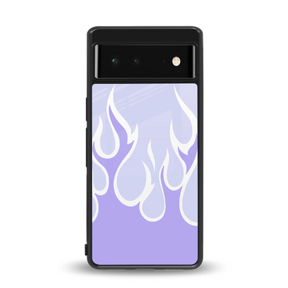 Y2K Retro Purple Flames back phone cover | glass case for google pixel 6