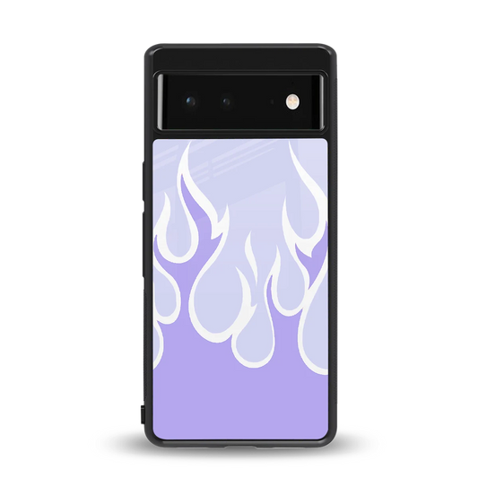 Y2K Retro Purple Flames back phone cover | glass case for google pixel 6